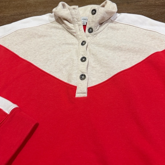 Evereve Mika Red White and Oatmeal Colorblock Pullover - Picture 5 of 8